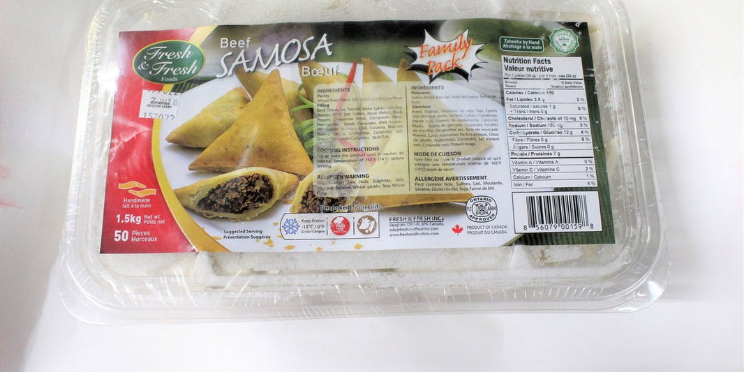 Fresh & Fresh Beef Samosa Family Pack 50 PCS