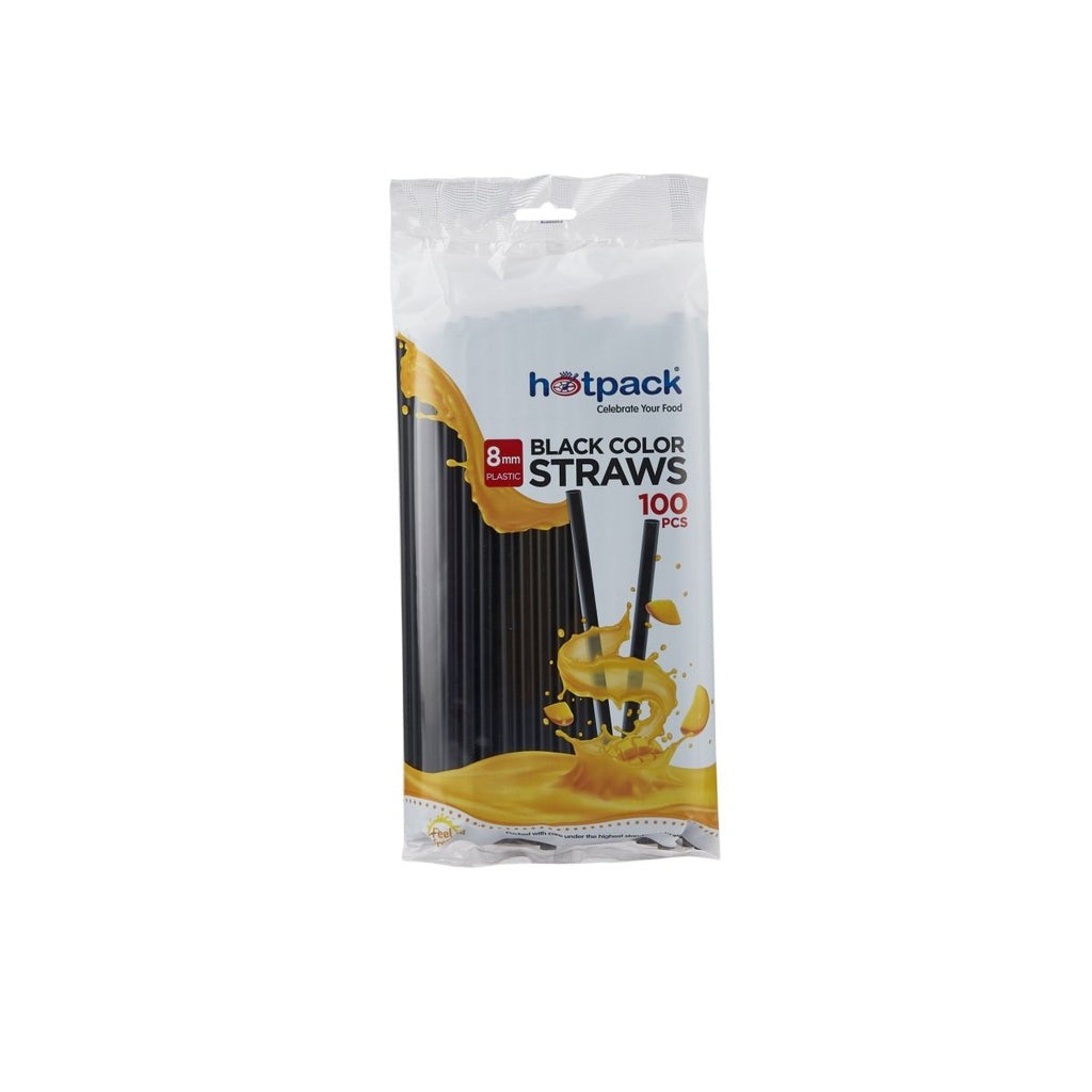 Hotpack Black Straws 8mm